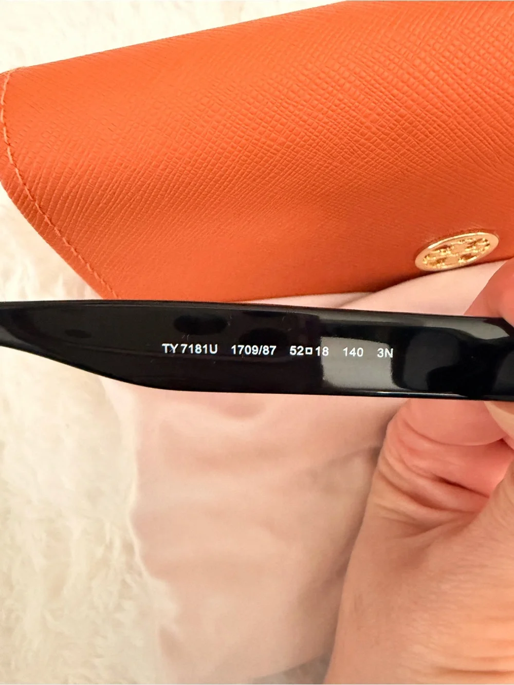Tory Burch Black Sunglasses with Orange Case and Pouch w/ gold charm
